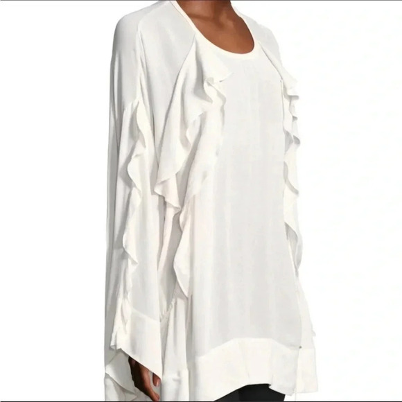 Rare IRO Birle ruffle black tunic blouse - Picture 3 of 15